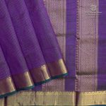 10 Yards Silk Cotton Sarees - Dual Shade Dark Purple with Green SASTS0035889