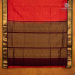 10 Yards Silk Cotton Sarees - Red Orange SASTS0035896 - Image 3