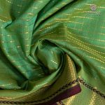 10 Yards Silk Cotton Sarees - Pista Green SASTS0035897 - Image 2