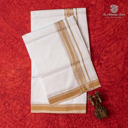 8 Muzham Dhoti UnBleached - SASDS0035928