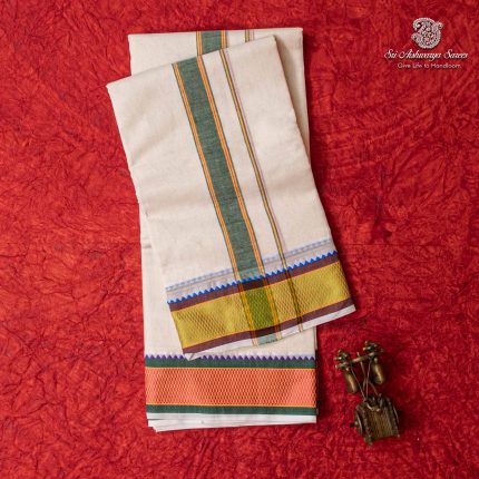 8 Muzham Dhoti UnBleached - SASDS0035929