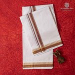 8*4 Muzham Dhoti Bleached - SASDS0035930