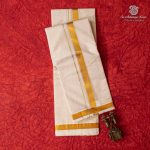8*4 Muzham Dhoti UnBleached - SASDS0035931