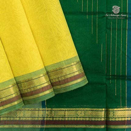 Silk Cotton Sarees Simple – Lemon Yellow SAS35968