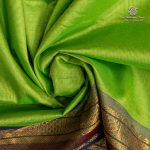 Silk Cotton Sarees Simple – Bright Lime Green SAS35981 - Image 2