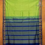 Silk Cotton Sarees Simple – Bright Lime Green SAS35981 - Image 4