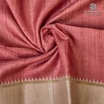 Semi Tussar Fancy Sarees -  Pale Red SASMS36002 - Image 2