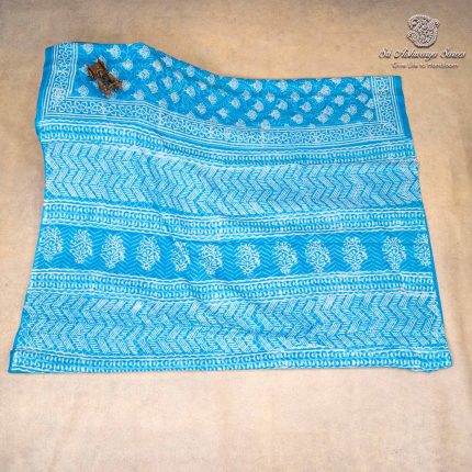 Printed Cotton Sarees - Light Blue SASC0036147