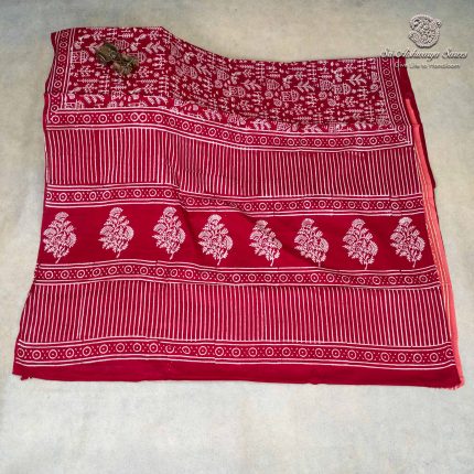 Printed Cotton Sarees - Maroon SASC0036149