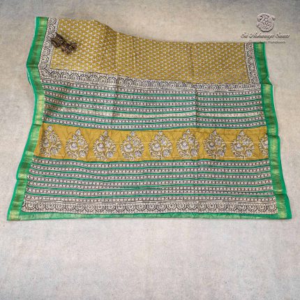 Pure Maheshwari Silk Sarees - Sambangi Green SASMS36184