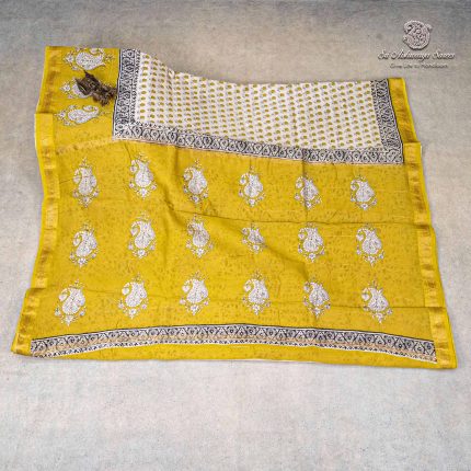Pure Maheshwari Silk Sarees - Light Yellow SASMS36190