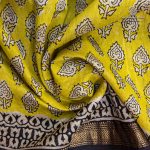 Pure Maheshwari Silk Sarees - Yellow SASMS36192 - Image 2