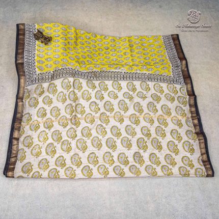 Pure Maheshwari Silk Sarees - Yellow SASMS36192