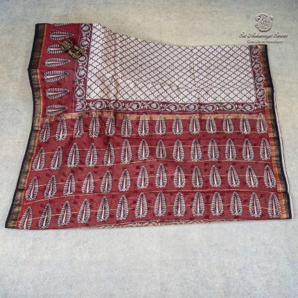 Pure Maheshwari Silk Sarees - Ivory SASMS36195