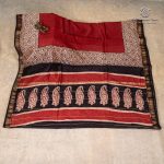 Pure Maheshwari Silk Sarees - Dark Terracotta SASMS36200