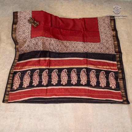 Pure Maheshwari Silk Sarees - Dark Terracotta SASMS36200