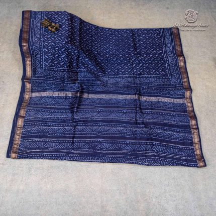 Pure Maheshwari Silk Sarees - Royal Blue SASMS36201