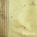 Jamdani Cotton Sarees - Pista Green SASMS36210 - Image 3