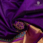Silk Cotton Printed Sarees – Dark Violet SASSC0036274 - Image 2