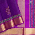 Silk Cotton Printed Sarees – Dark Violet SASSC0036274