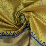 Silk Cotton Printed Sarees – Dual Shade Lime Green SASSC0036275 - Image 2