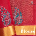 Silk Cotton Printed Sarees – Dual Shade Grey SASSC0036276 - Image 3