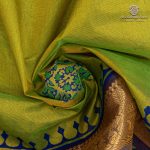 Silk Cotton Printed Sarees – Dual Shade Lime Green SASSC0036278 - Image 2