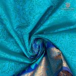Silk Cotton Printed Sarees – Dual Shade Turquoise Blue SASSC0036279 - Image 2
