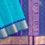 Silk Cotton Printed Sarees – Dual Shade Turquoise Blue SASSC0036279