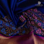 Silk Cotton Printed Sarees – Dark Navy Blue SASSC0036280 - Image 2