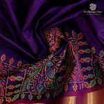 Silk Cotton Printed Sarees – Dark Purple SASSC0036283 - Image 2