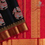 Silk Cotton Printed Sarees – Black SASSC0036289