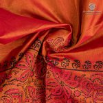 Silk Cotton Printed Sarees – Dual Shade Orange SASSC0036302 - Image 2