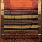 Silk Cotton Printed Sarees – Dual Shade Orange SASSC0036302 - Image 4