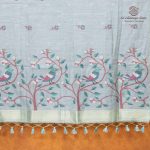 Jamdani Cotton Sarees - Light Blue SASMS36329 - Image 4
