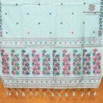 Jamdani Cotton Sarees - Light Blue SASMS36337 - Image 4