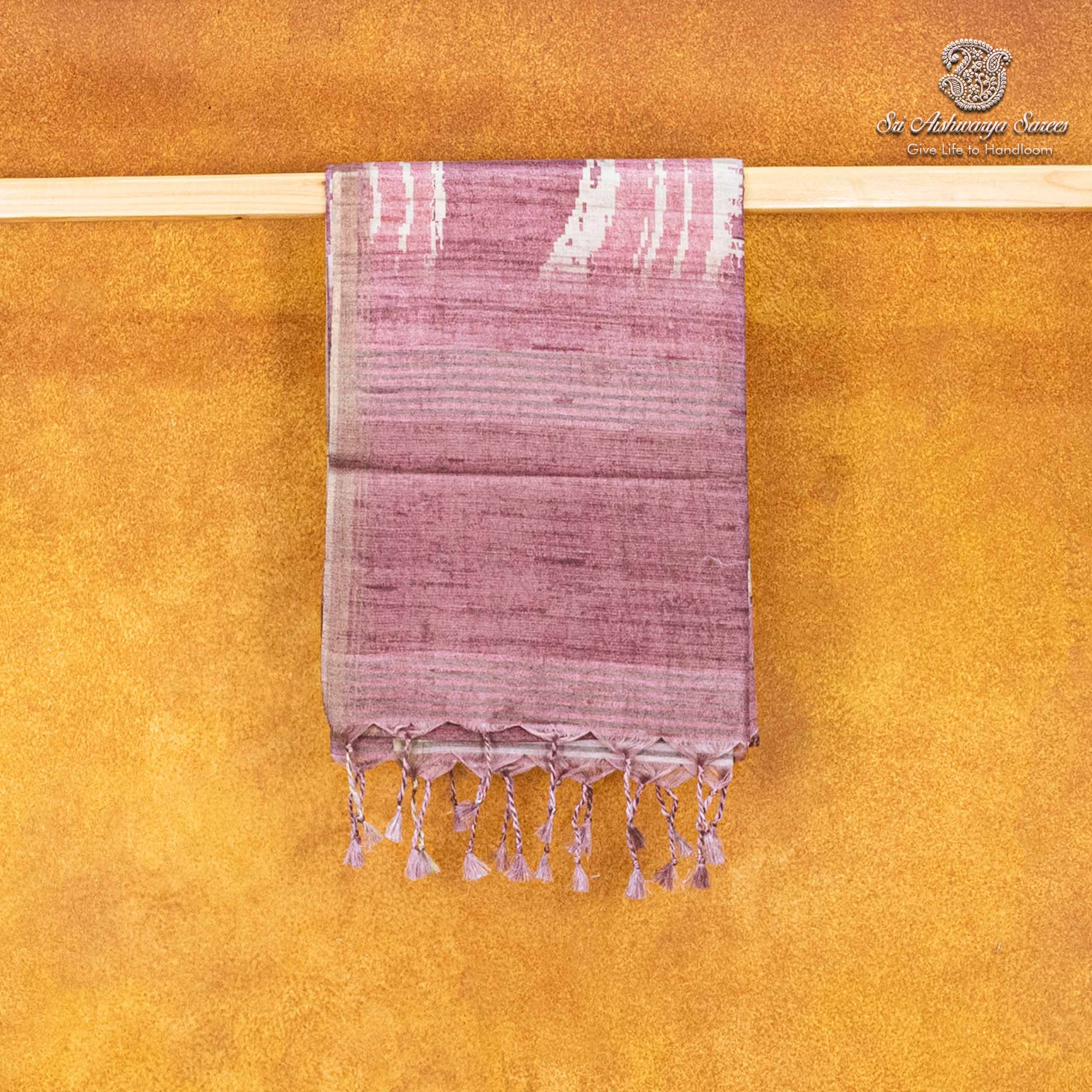 36341 Fancy Tussar Sarees - Misty Rose SASMS36341 - Image 1