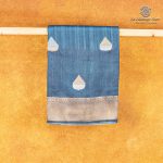 Fancy Raw Silk Saree - Greyish Blue SASFS36452