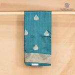 Fancy Raw Silk Saree - Teal SASFS36454