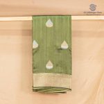 Fancy Raw Silk Saree - Dark Moss Green SASFS36455