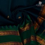 Chettinad Cotton Sarees - Dark Teal Green SASC36491 - Image 2