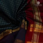 Chettinad Cotton Sarees - Dark Peacock Green SASC36499 - Image 2