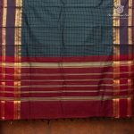 Chettinad Cotton Sarees - Dark Peacock Green SASC36499 - Image 3