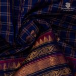 Chettinad Cotton Sarees - Dark Navy Blue SASC36503 - Image 2