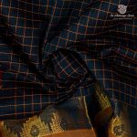 Chettinad Cotton Sarees - Dark Peacock Blue SASC36512 - Image 2