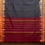 Chettinad Cotton Sarees - Dark Peacock Blue SASC36512 - Image 3