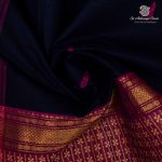 Chettinad Cotton Sarees - Dark Navy Blue SASC36517 - Image 2