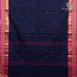 Chettinad Cotton Sarees - Dark Navy Blue SASC36517 - Image 3
