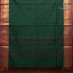 Chettinad Cotton Sarees - Dark Green SASC36540 - Image 3