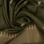 Jamdani Sarees - Army green SASFS36591 - Image 2